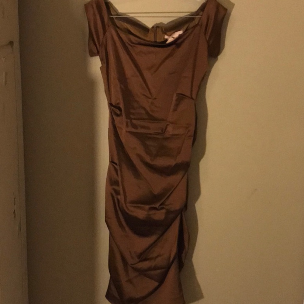 Copper cocktail dress